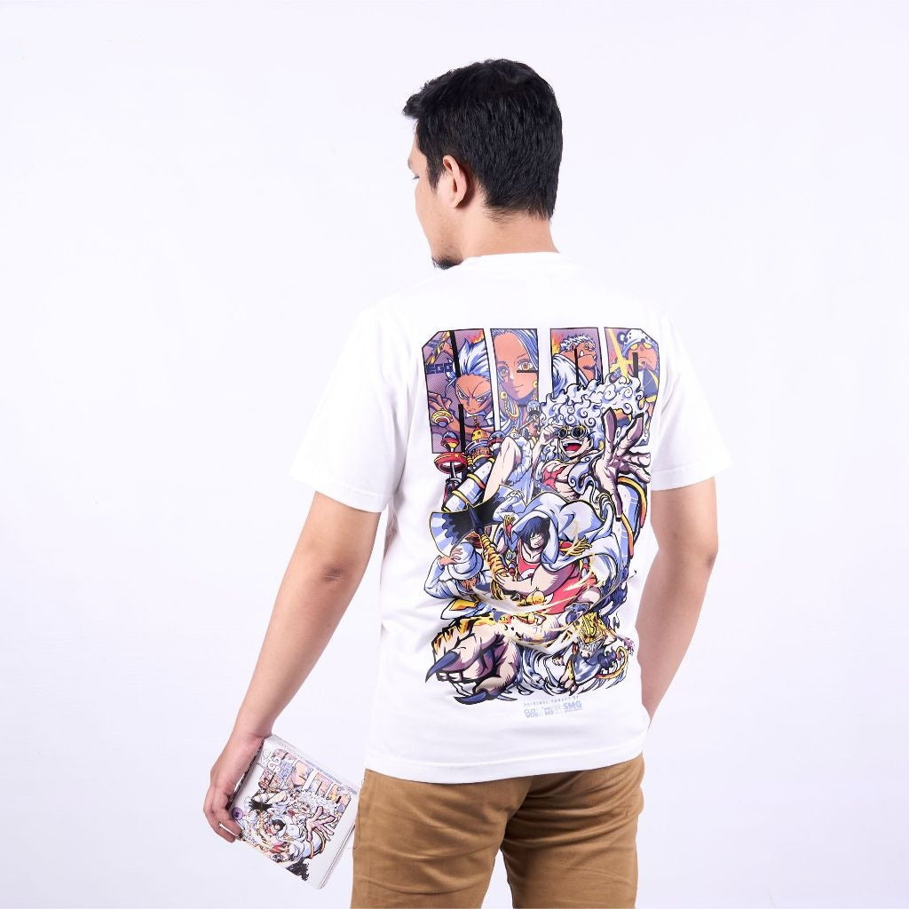 Battle of Egghead Arc Monkey D Luffy CP0 Seraphim Sentomaru  - model wearing streetwear look | Zewearsy Store