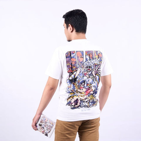 Battle of Egghead Arc Monkey D Luffy CP0 Seraphim Sentomaru  - model wearing streetwear look | Zewearsy Store