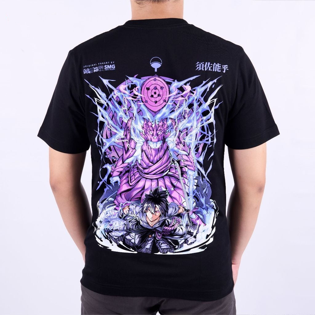 Uchiha Sasuke Perfect Susanoo Mangekyo Sharingan Rinnegan An - on model - unisex fit | Zewearsy Store