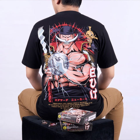 Whitebeard Edward Newgate Shirohige Pirates Gura Gura no Mi  - anime t-shirt front design | Zewearsy Store
