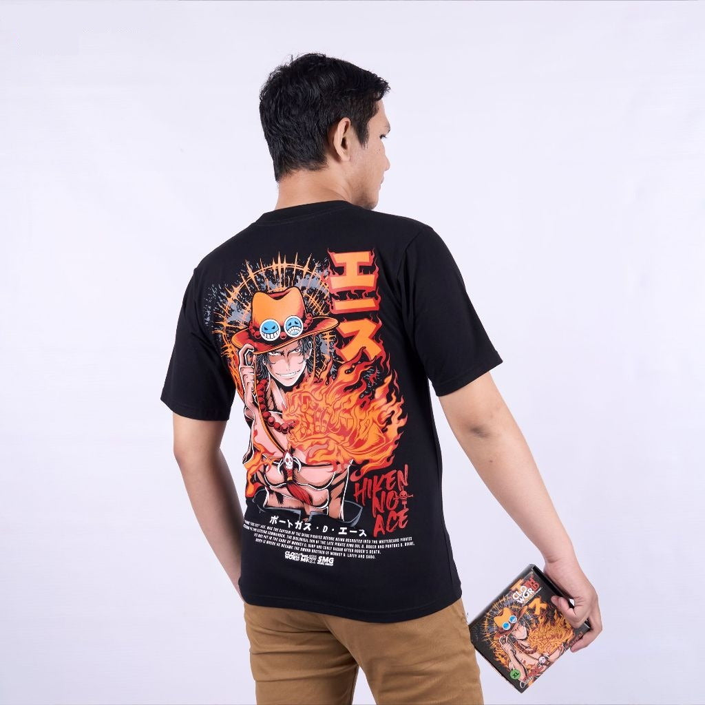 Portgas Gol D. Ace Roger Hiken no Ace Whitebeard Pirates One - model wearing streetwear look | Zewearsy Store