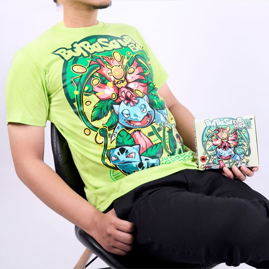 Bulbasaur Evolutions Ivysaur Venusaur Pokemon Pocket Monster - anime t-shirt front design | Zewearsy Store