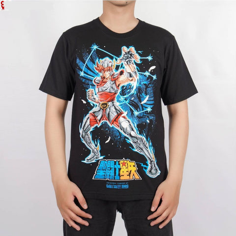 Saint Seiya Pegasus Cloth Meteor Fist - on model - unisex fit | Zewearsy Store
