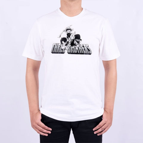 ASL Three Brothers Ace Sabo Luffy Simple One Piece - on model - unisex fit | Zewearsy Store