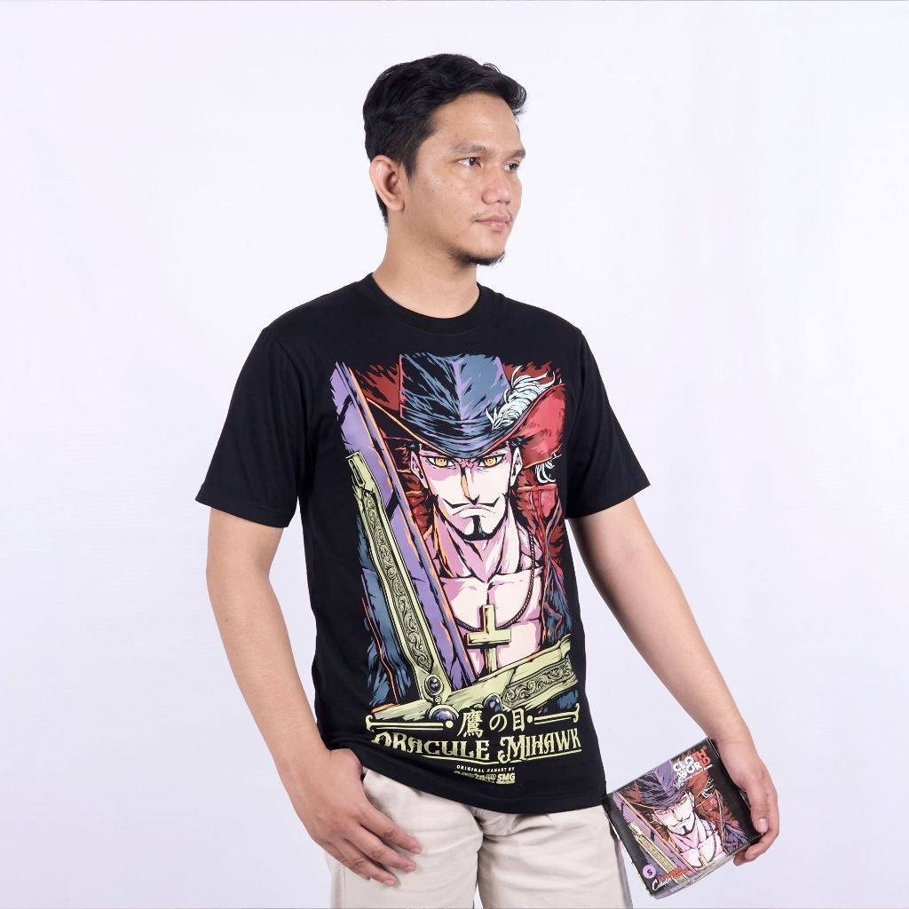 Dracule Mihawk Hawk Eye Shichibukai Cross Guild One Piece - model wearing streetwear look | Zewearsy Store