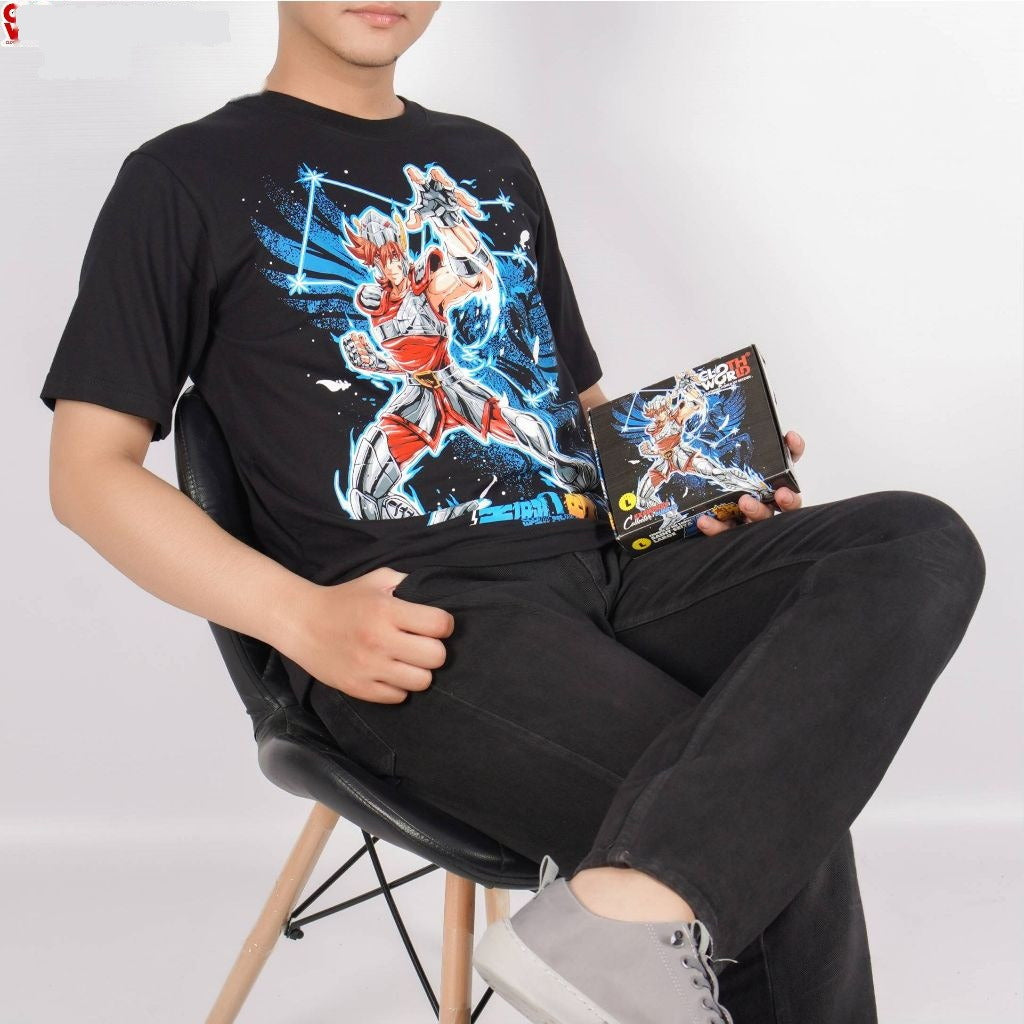 Saint Seiya Pegasus Cloth Meteor Fist - anime t-shirt front design | Zewearsy Store
