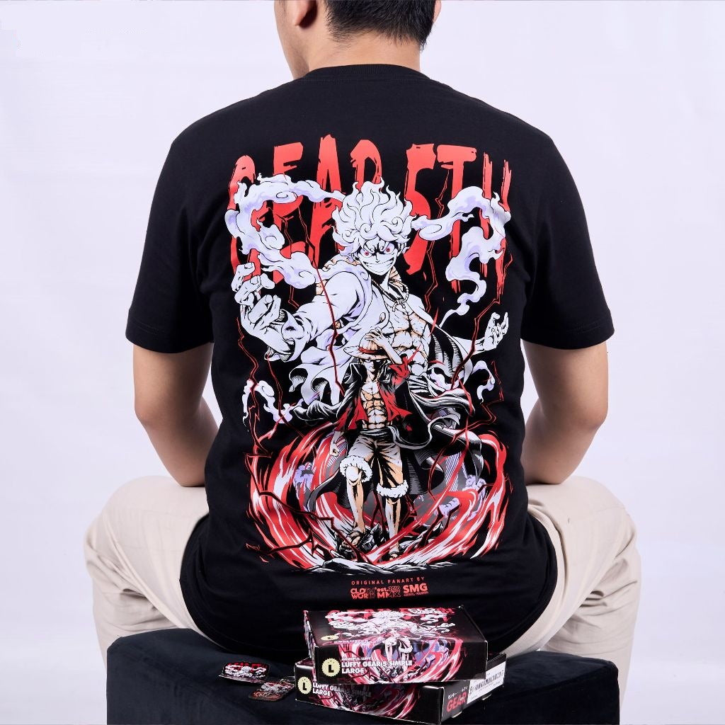 Luffy Gear 5th Simple Monkey D Luffy Strawhat Pirates One Pi - anime t-shirt front design | Zewearsy Store