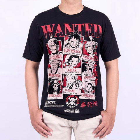 Strawhat Wano Wanted Poster Mugiwara Luffy Zoro Sanji One Pi - on model - unisex fit | Zewearsy Store