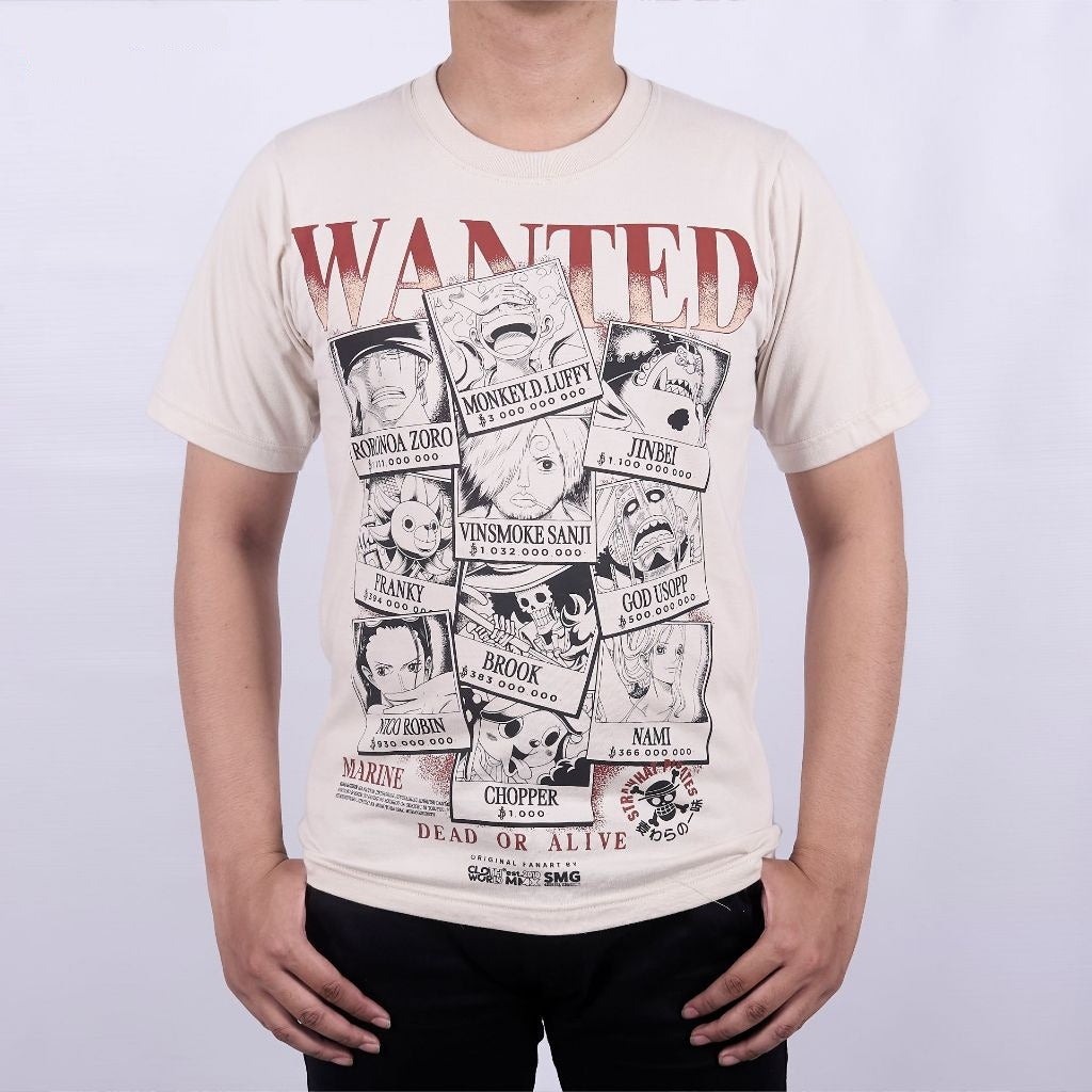 Strawhat Pirates Wanted Poster Luffy Sanji Zoro One Piece - on model - unisex fit | Zewearsy Store