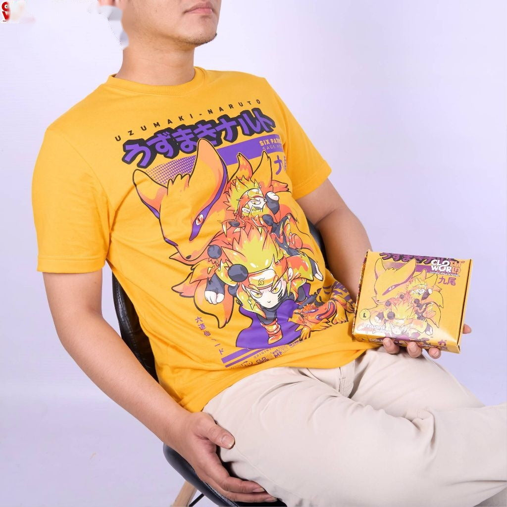 Chibi Naruto Six Paths Mode Boruto Next Generation - anime t-shirt front design | Zewearsy Store