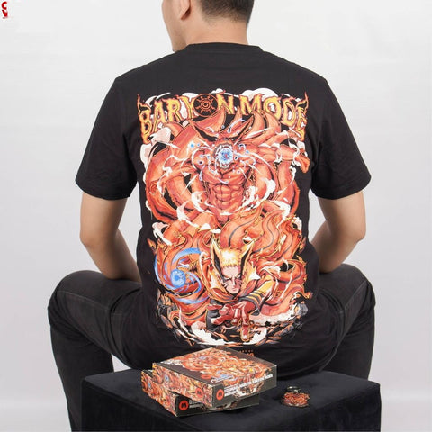 Uzumaki Naruto Baryon Mode Bijuudama Kurama Nine Tailed Beas - anime t-shirt front design | Zewearsy Store