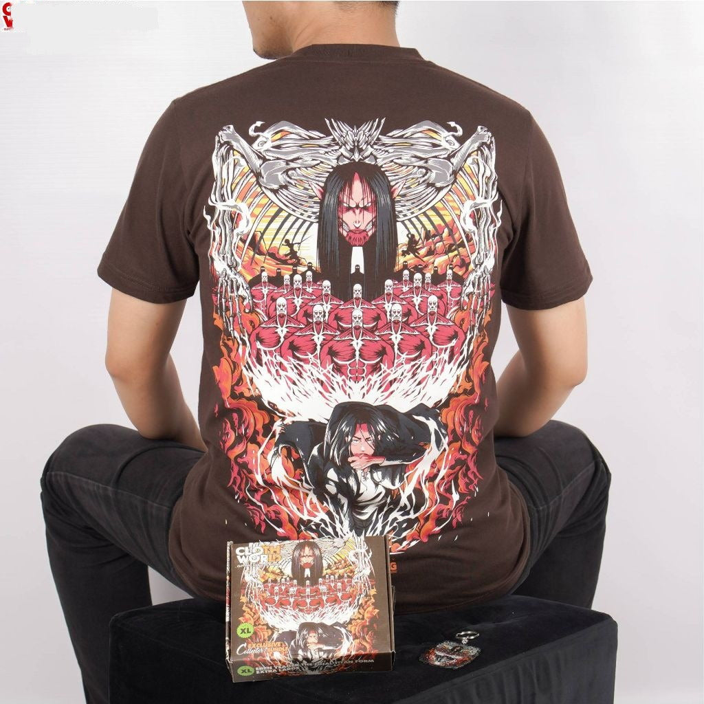 Eren Yeager The Final Titan Form Yeagerist Shingeki no Kyoji - anime t-shirt front design | Zewearsy Store