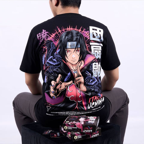 Uchiha Itachi Akatsuki Mangekyo Sharingan Anime Naruto Shipp - anime t-shirt front design | Zewearsy Store
