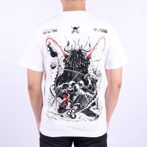 Zoro vs Kaido Kyutoryu Nine Swords Style One Piece - on model - unisex fit | Zewearsy Store