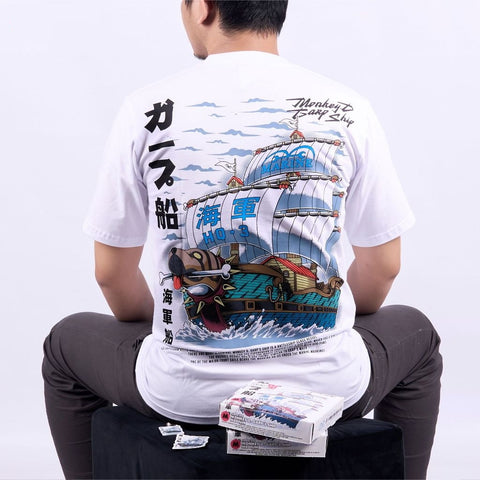 Monkey D. Garp Ship Marine Kaigun-sen One Piece - anime t-shirt front design | Zewearsy Store