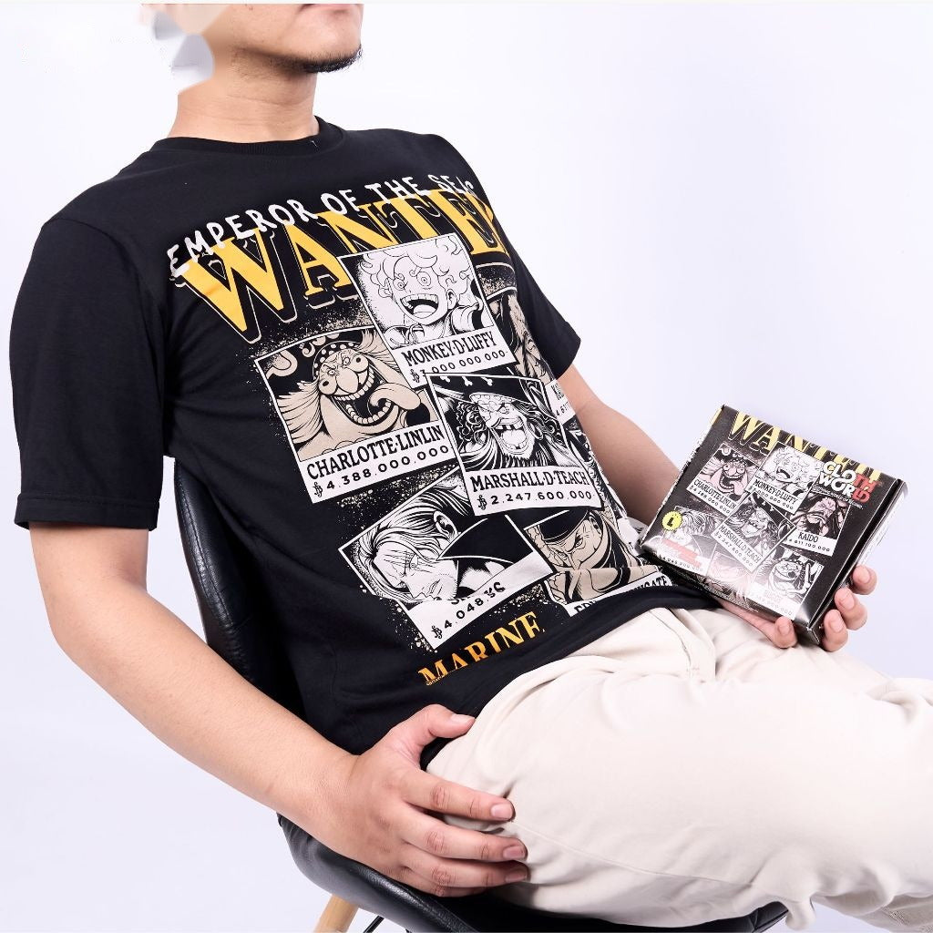 Yonkou Wanted Poster Four Emperors Luffy Shanks Teach Buggy  - anime t-shirt front design | Zewearsy Store