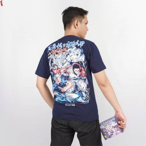 Gojo Satoru vs Ryomen Sukuna Strongest Sorcerer King of Curs - model wearing streetwear look | Zewearsy Store