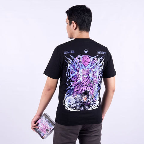 Uchiha Sasuke Perfect Susanoo Mangekyo Sharingan Rinnegan An - model wearing streetwear look | Zewearsy Store