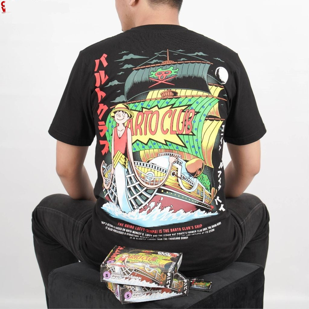 Going Luffy Senpai Barto Club Bartolomeo Straw Hat Grand Fle - anime t-shirt front design | Zewearsy Store