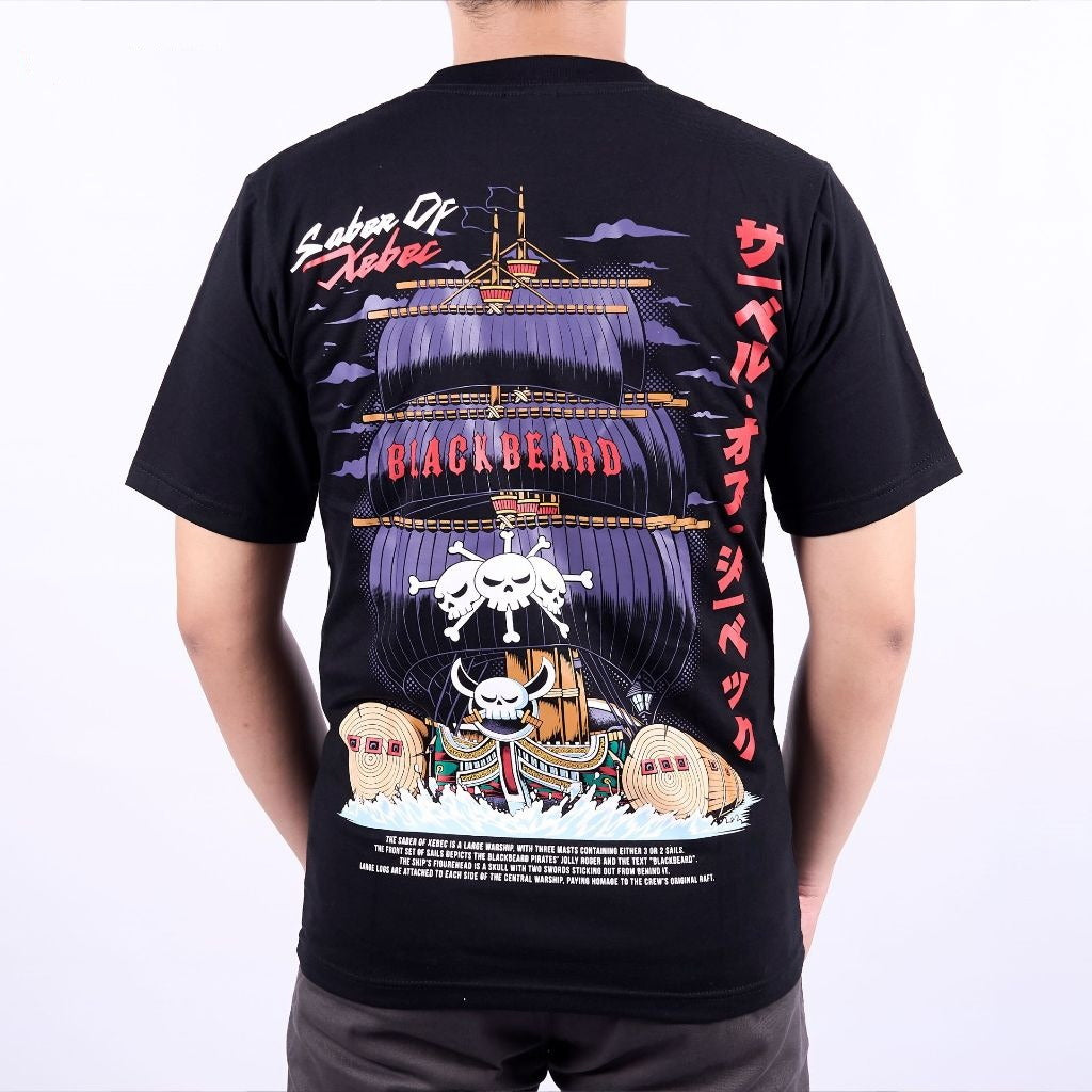 Saber of Xebec Blackbeard Pirates Kurohige Ship Series One P - anime t-shirt front design | Zewearsy Store