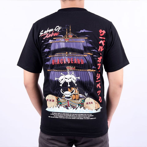 Saber of Xebec Blackbeard Pirates Kurohige Ship Series One P - anime t-shirt front design | Zewearsy Store