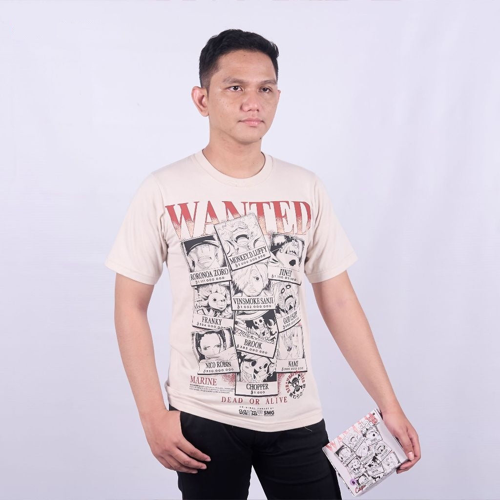 Strawhat Pirates Wanted Poster Luffy Sanji Zoro One Piece - model wearing streetwear look | Zewearsy Store