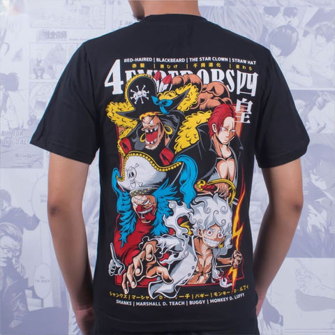 New Yonkou 4 Emperors of The Sea Black Beard Shanks Buggy Lu - on model - unisex fit | Zewearsy Store