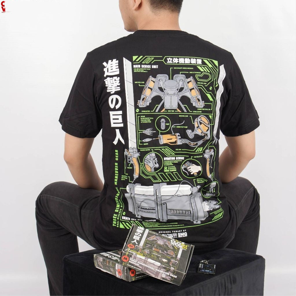 3D Maneuver Gear Attack on Titan Shingeki no Kyojin Scouting - anime t-shirt front design | Zewearsy Store