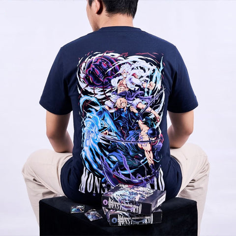 Strawhat Monster Trio Mugiwara Monkey D Luffy Sanji Zoro One - anime t-shirt front design | Zewearsy Store