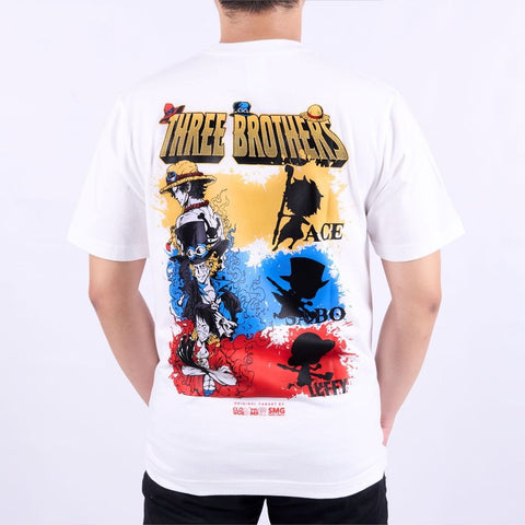 ASL Three Brothers Ace Sabo Luffy Simple One Piece - back print view | Zewearsy Store