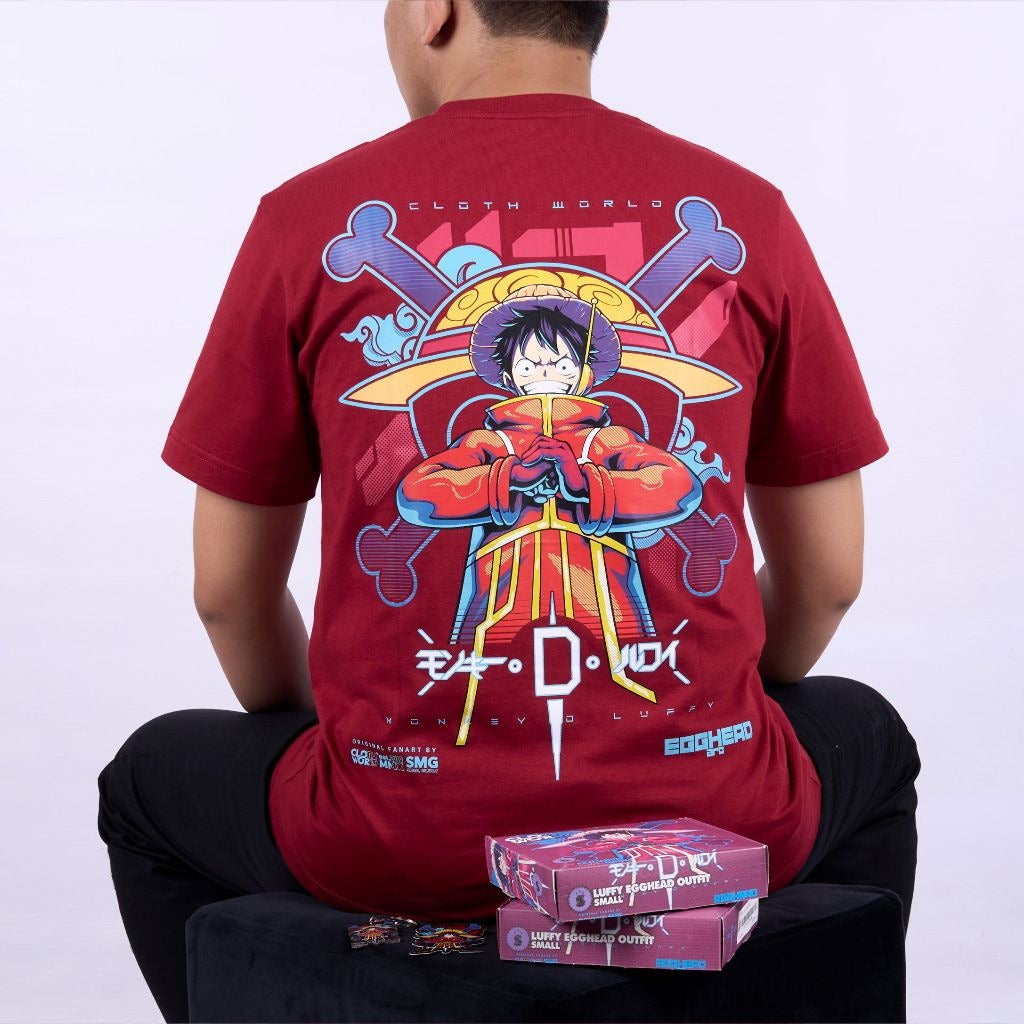 Luffy Egghead Outfit Strawhat Pirates Mugiwara One Piece - anime t-shirt front design | Zewearsy Store