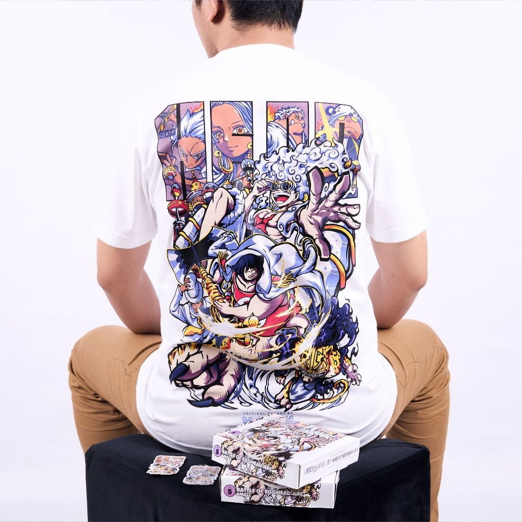 Battle of Egghead Arc Monkey D Luffy CP0 Seraphim Sentomaru  - anime t-shirt front design | Zewearsy Store