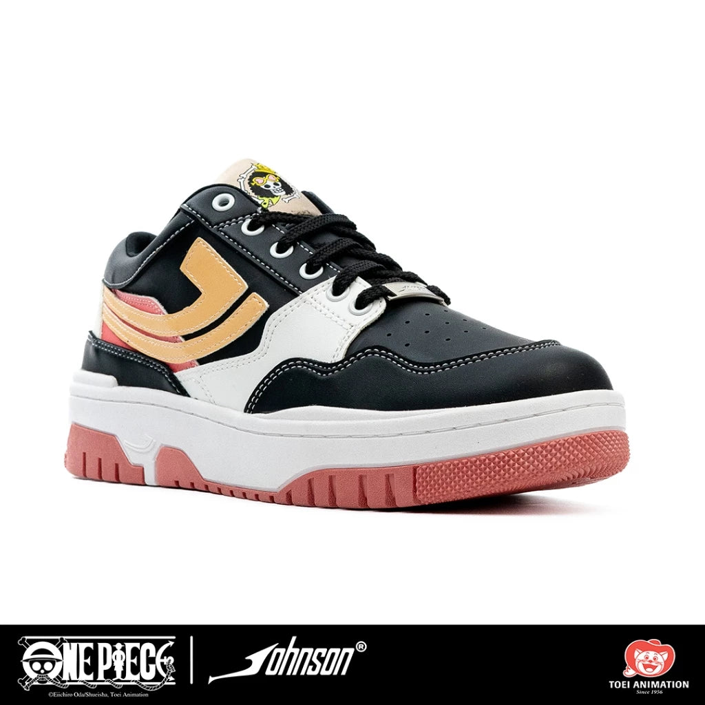 Rear view of One Piece Brook sneaker with Brook heel detail
