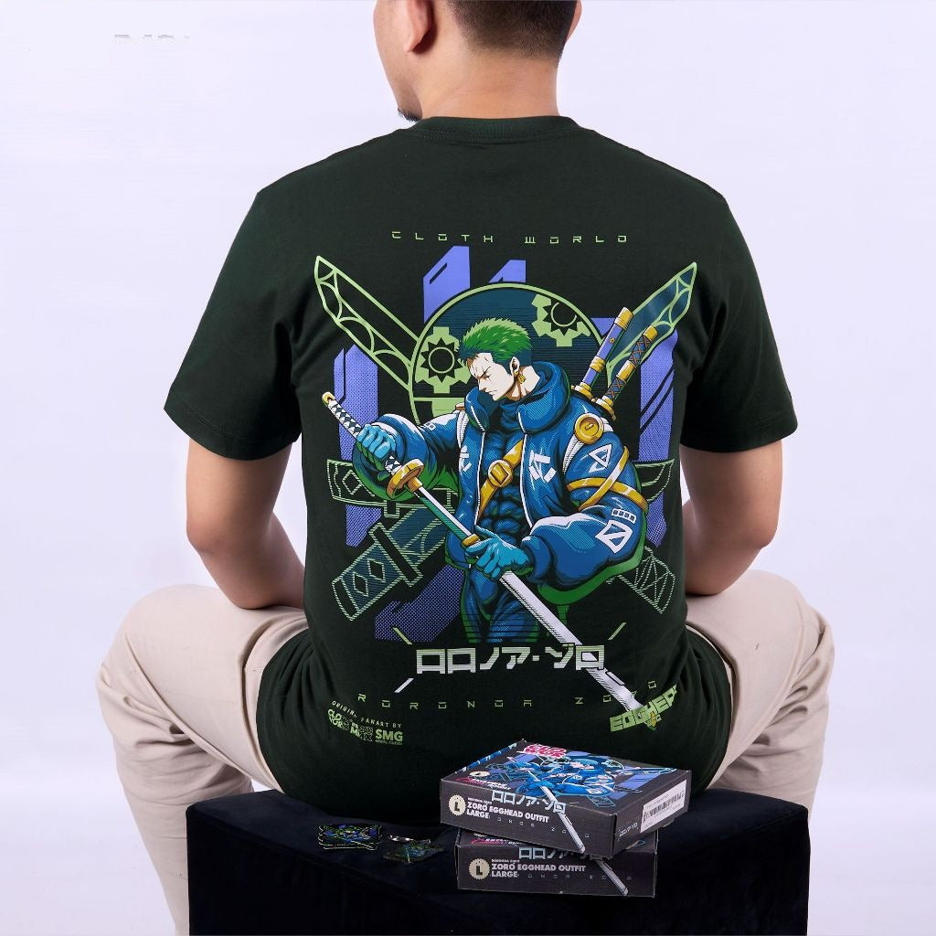 Zoro Egghead Outfit Strawhat Pirates One Piece - anime t-shirt front design | Zewearsy Store