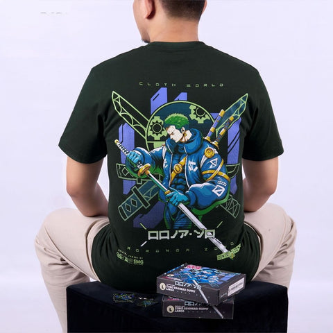 Zoro Egghead Outfit Strawhat Pirates One Piece - anime t-shirt front design | Zewearsy Store