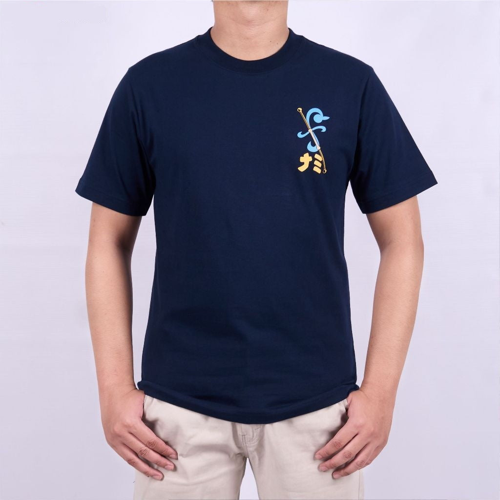 Nami The Cat Burglar and Zeus The Thunder Cloud Strawhat Ani - back print view | Zewearsy Store