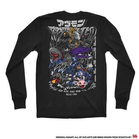 Black Agumon Evolutions Greymon Metal Greymon Wargreymon Dig - full front view | Zewearsy Store