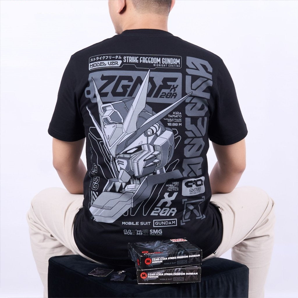 Midnight Coating Ver. ZGMF-X20A Strike Freedom Gundam SEED D - anime t-shirt front design | Zewearsy Store
