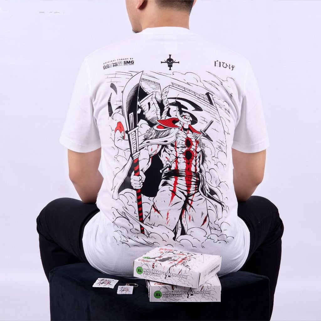 Whitebeard's Death Scene Edward Newgate Shirohige One Piece - anime t-shirt front design | Zewearsy Store