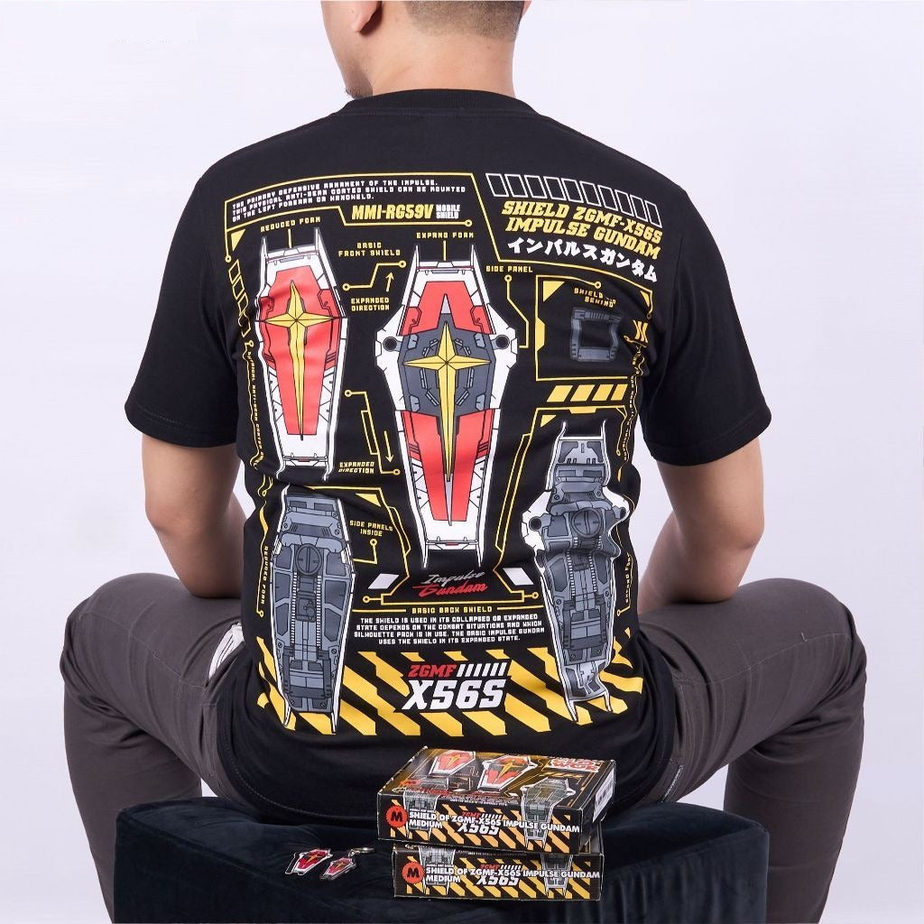Shield of ZGMF-X56S Impulse Gundam SEED Destiny - anime t-shirt front design | Zewearsy Store