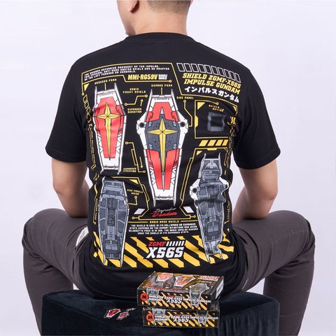 Shield of ZGMF-X56S Impulse Gundam SEED Destiny - anime t-shirt front design | Zewearsy Store