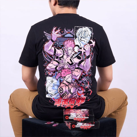 Sukuna The King of Curses Malevolent Shrine Mahoraga Jujutsu - anime t-shirt front design | Zewearsy Store