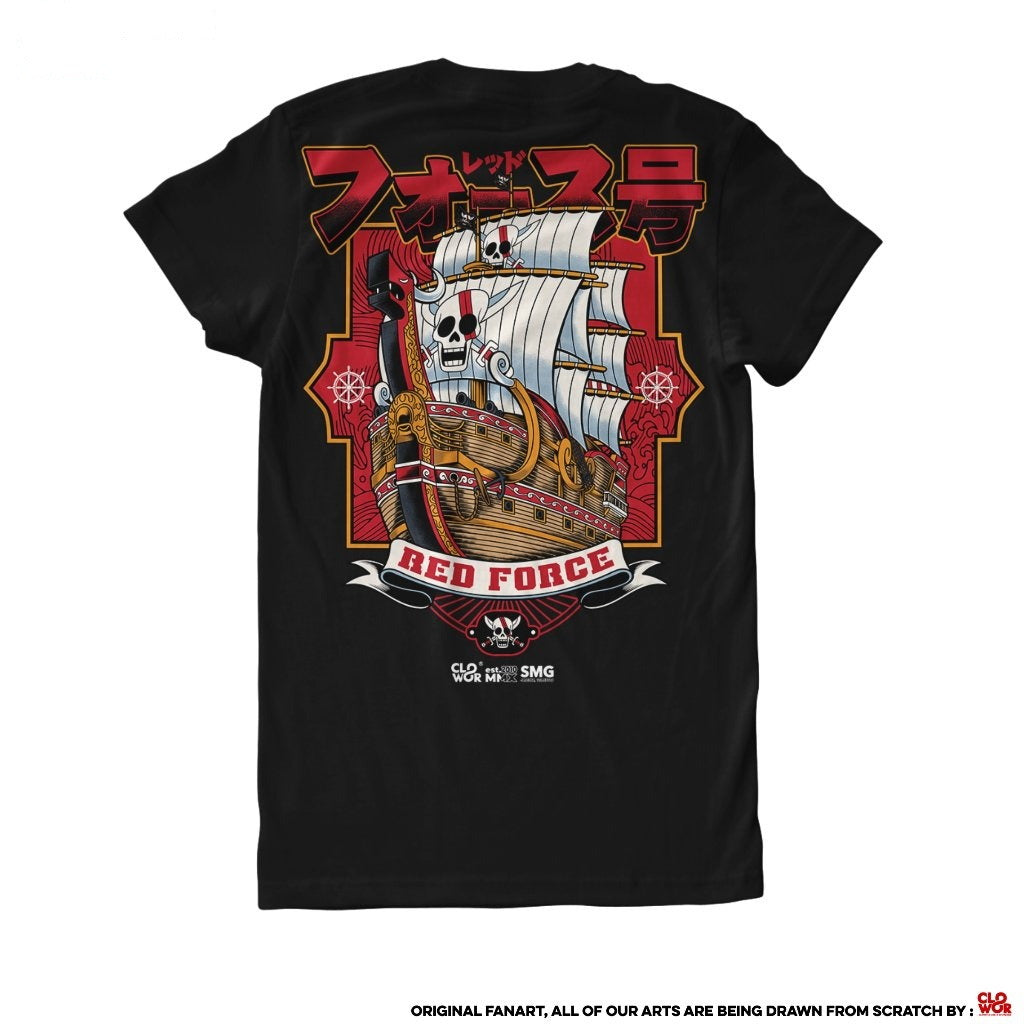 Red Force Ship Red Head Pirates Akagami no Shanks Ship Serie - anime t-shirt front design | Zewearsy Store