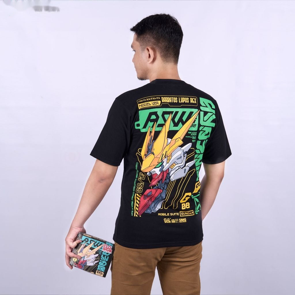 ASW-G-08 Barbatos Lupus Rex Gundam IRON-BLOODED ORPHANS - model wearing streetwear look | Zewearsy Store