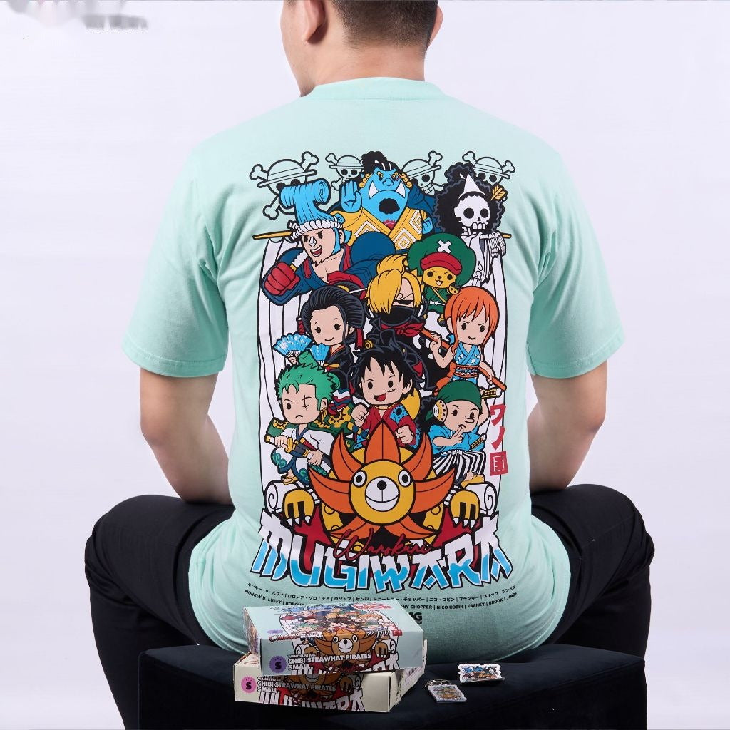 Chibi Strawhat Pirates Wano Arc One Piece - anime t-shirt front design | Zewearsy Store