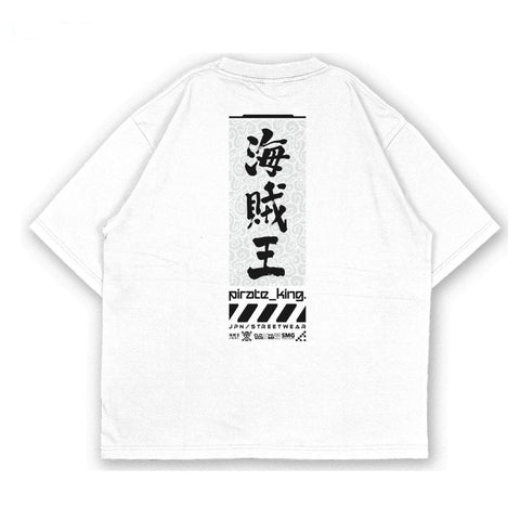 Oversize Pirate King Kanji Monkey D. Luffy Strawhat One Piec - full front view | Zewearsy Store