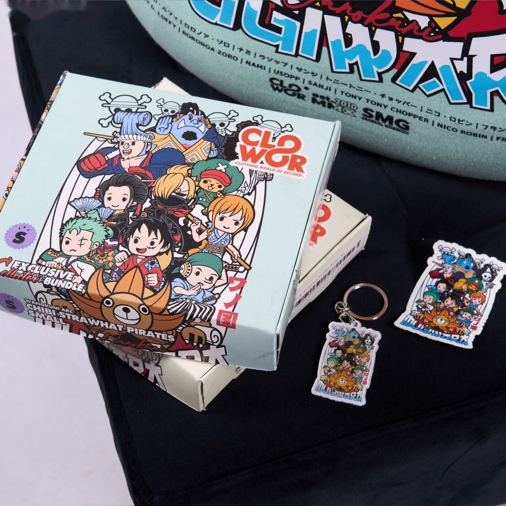 Chibi Strawhat Pirates Wano Arc One Piece - back print view | Zewearsy Store