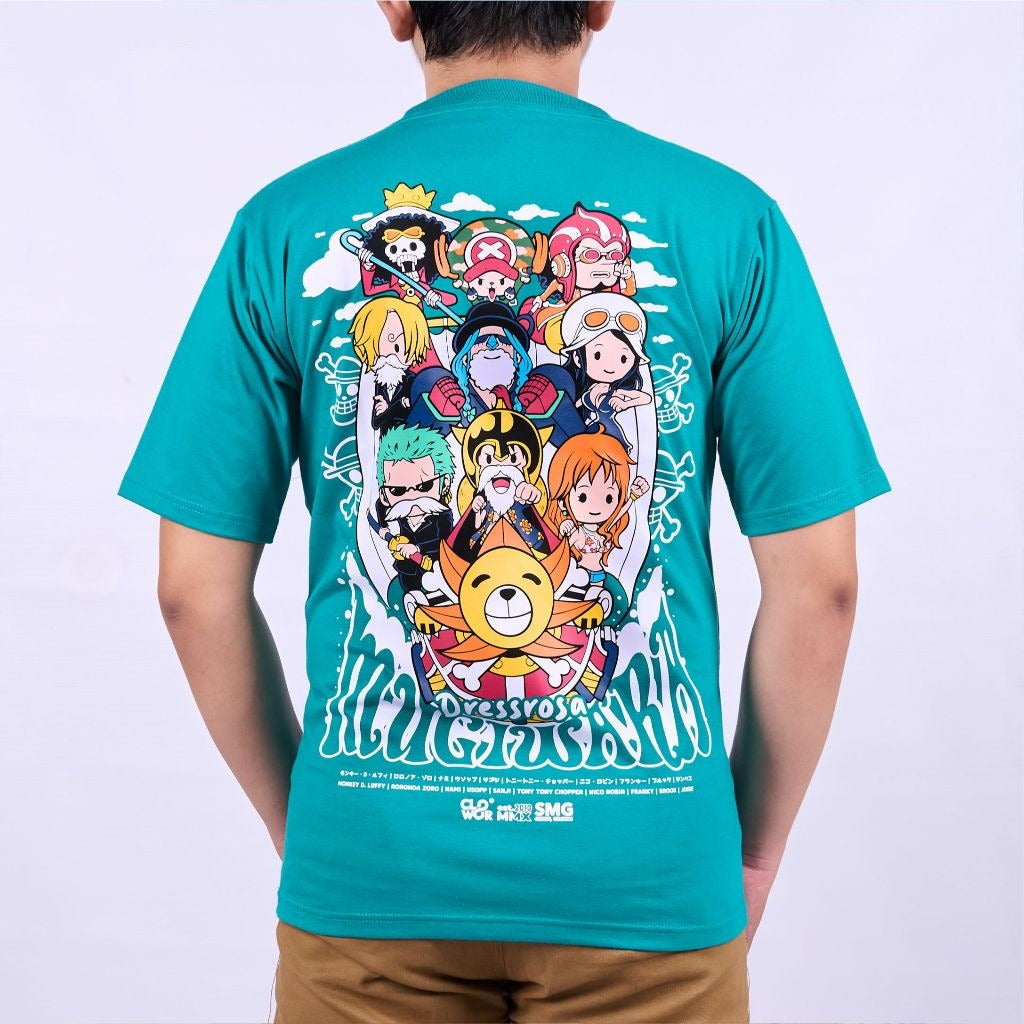 Chibi Strawhat Pirates Dressrosa Arc One Piece - on model - unisex fit | Zewearsy Store