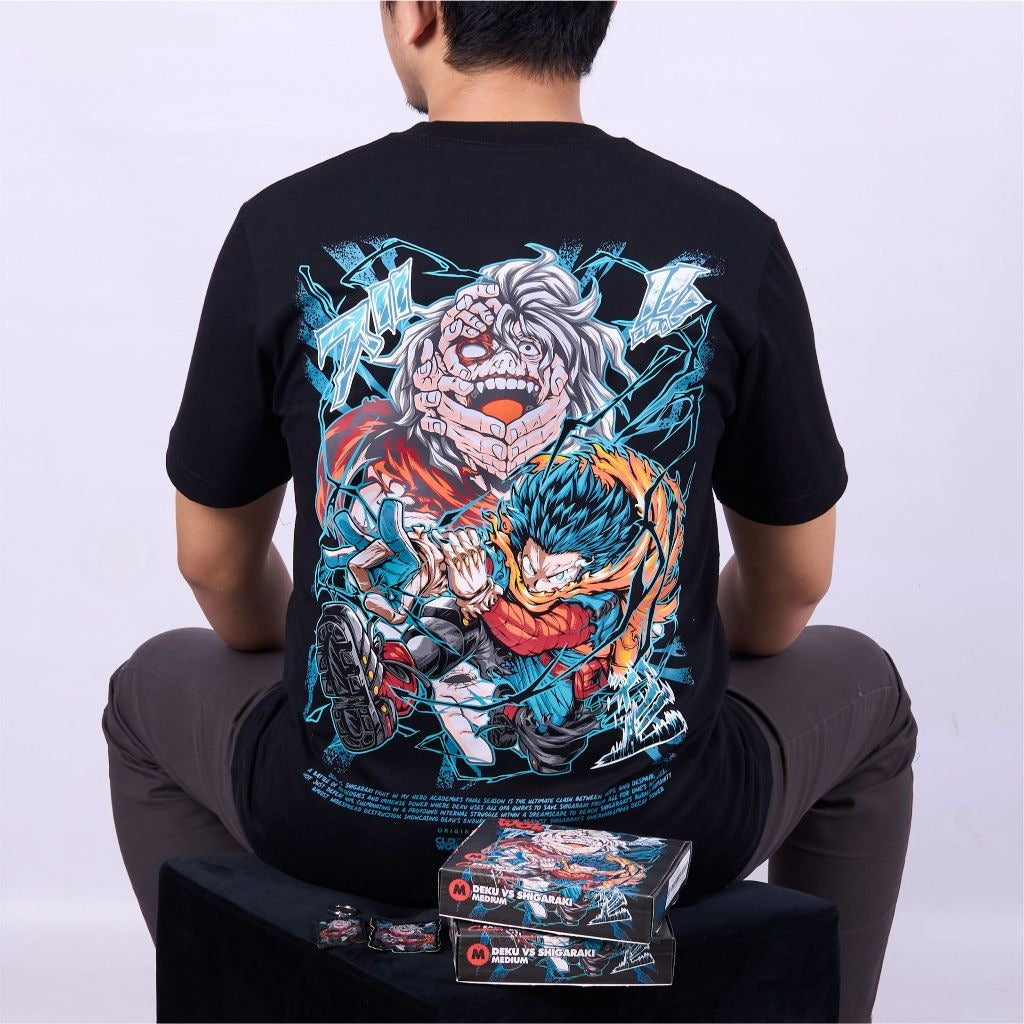 Deku vs Shigaraki Tomura Midoriya Izuku My Hero Academia - anime t-shirt front design | Zewearsy Store
