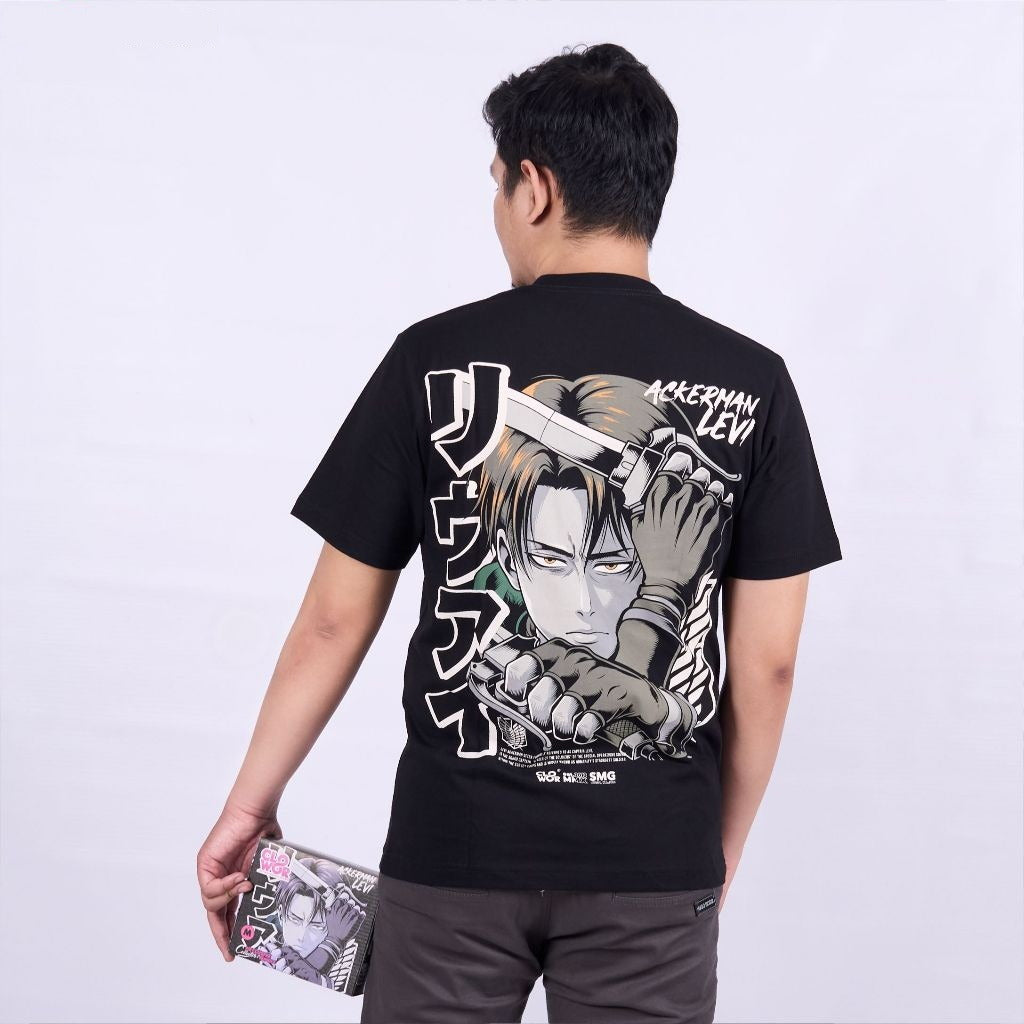 Levi Ackerman Attack on Titan Shingeki no Kyojin - model wearing streetwear look | Zewearsy Store